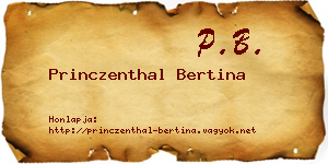 Princzenthal Bertina névjegykártya